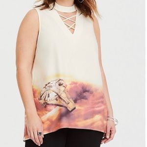 HER UNIVERSE STAR WARS SOLO OMBRE WOVEN TANK